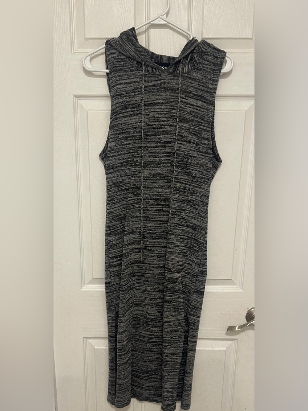 Sleeveless Hooded Maxi Dress in Heather Charcoal